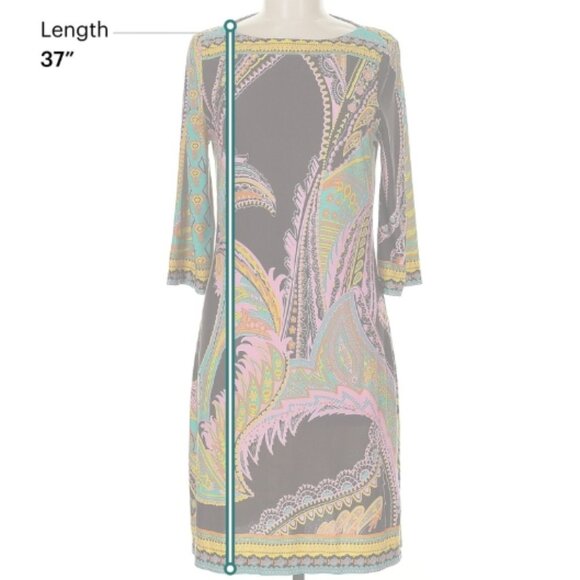 Beige by ECI Size 6 Casual short multicolor print dress beautiful - Picture 6 of 6